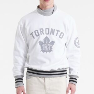 Todd Snyder Toronto Mapleleafs Hockey White Relaxed Crewneck in XL